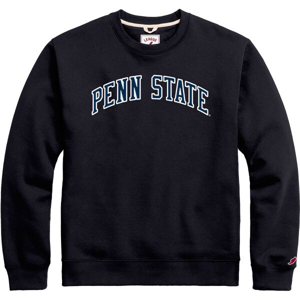 navy long sleeve crew sweatshirt with arched Penn State